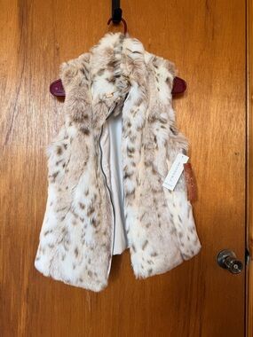 Faux Fur Reversible Cream & Brown Spot Vest